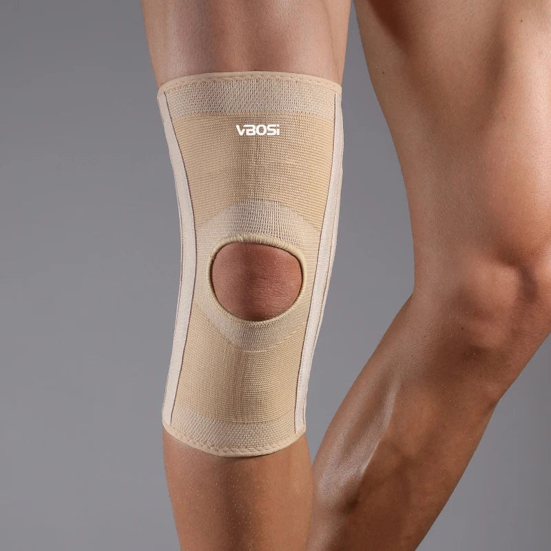 1 Pc High Elasticity Knee Support Brace Open Patella with Spring Bars