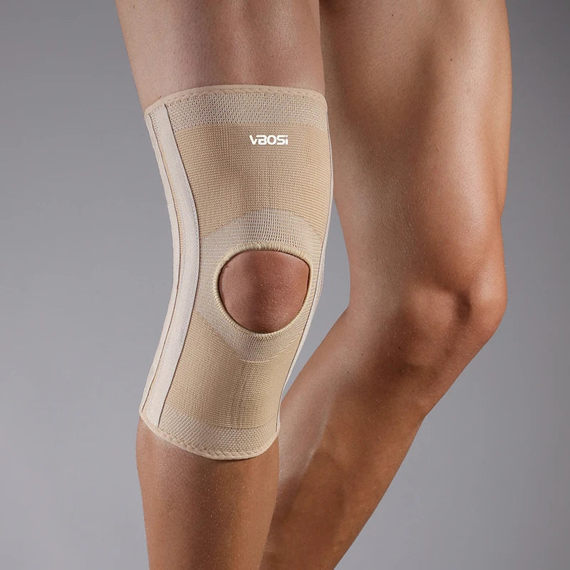 1 Pc High Elasticity Knee Support Brace Open Patella with Spring Bars